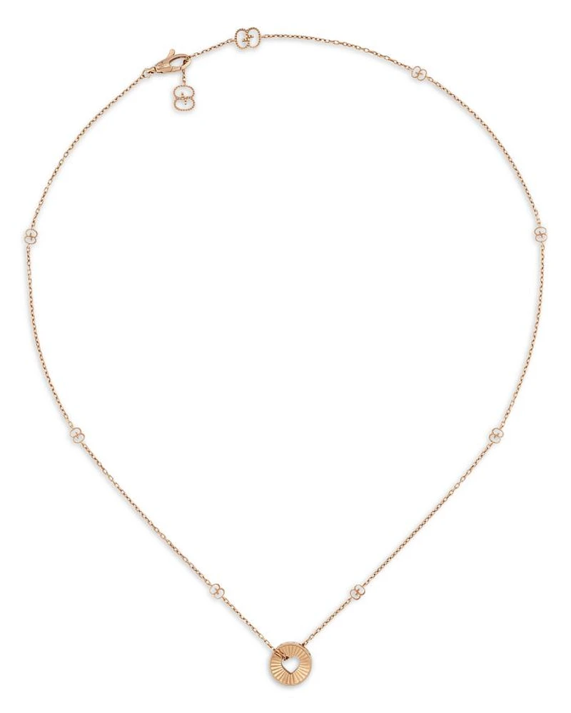 18K Rose Gold Icon Heart & Double G Pendant Necklace, 40"-42"