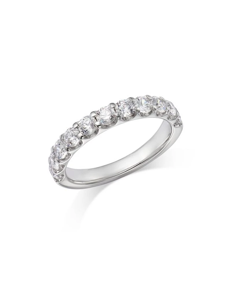 Round Cut Certified Diamond Band in 14K White Gold