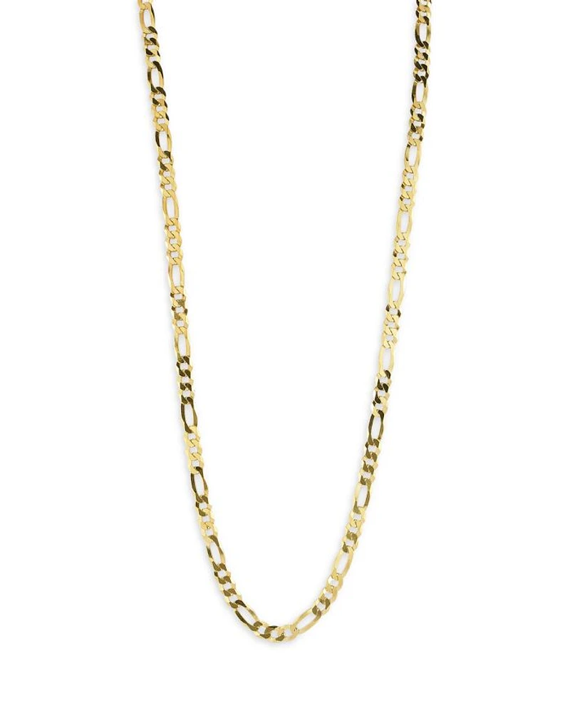 18K Gold Plated Sterling Silver Figaro Chain Necklace 5mm, 20"