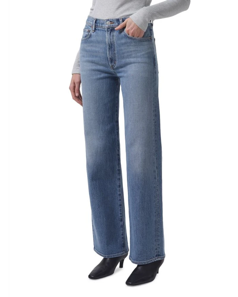 Harper Mid Rise Wide Leg Jeans Flash