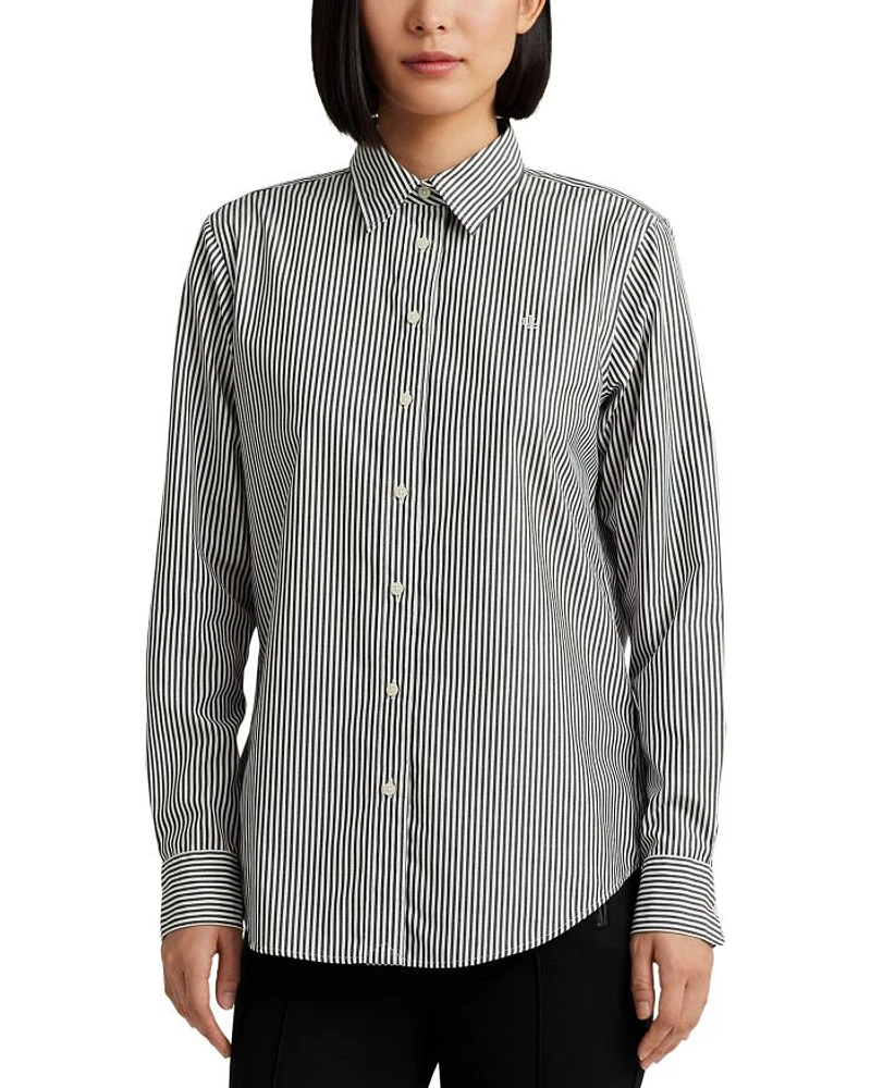 Striped Button Front Top