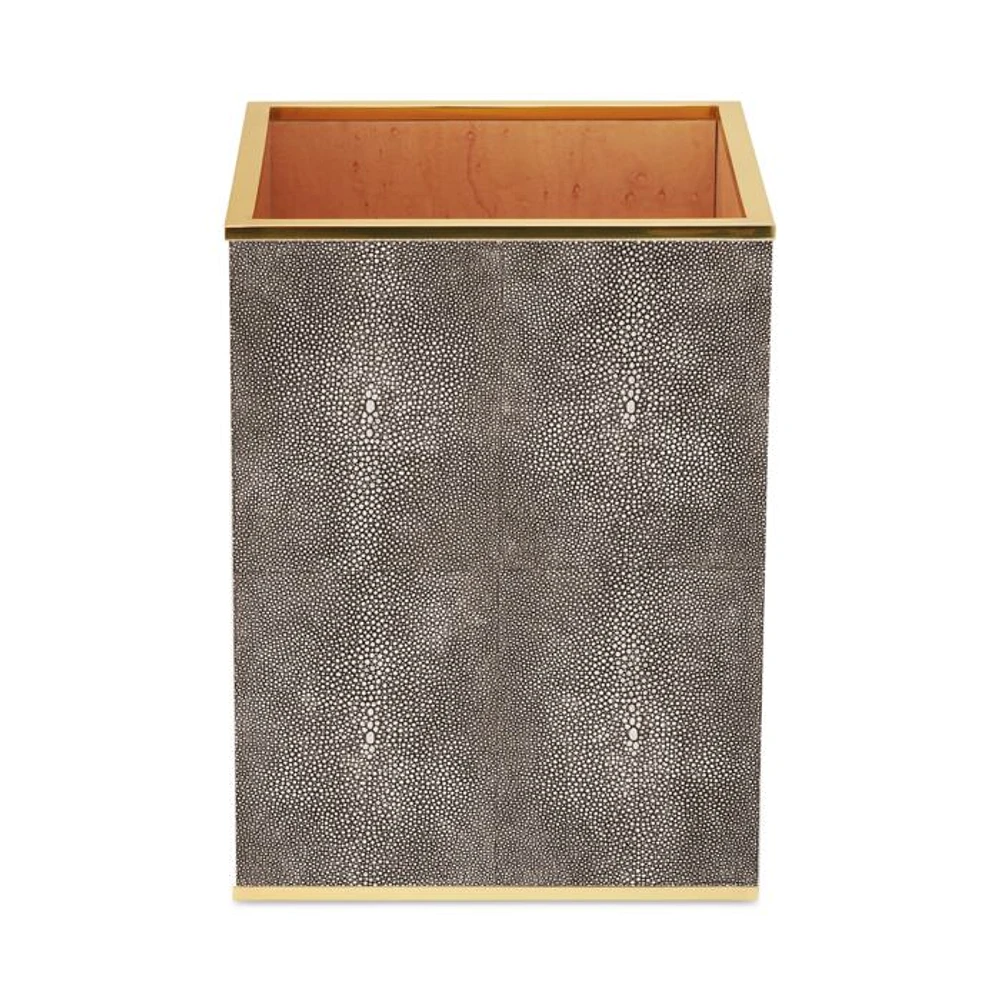 Faux Shagreen Waste Basket