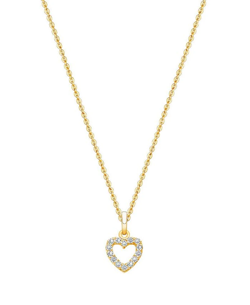 Children's 14K Gold Pure Splendor Diamond Heart Girls' 12-14" Necklace