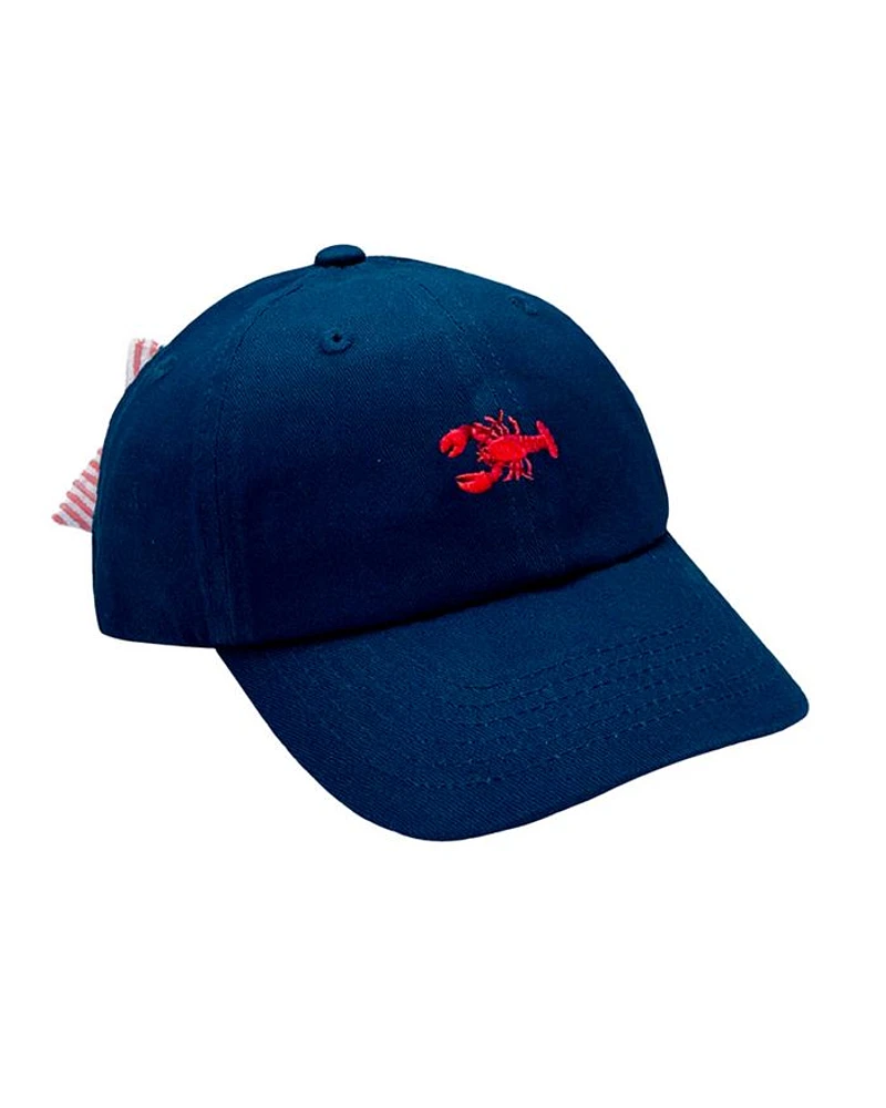 Girls' Lobster Bow Baseball Hat in Navy - Little Kid