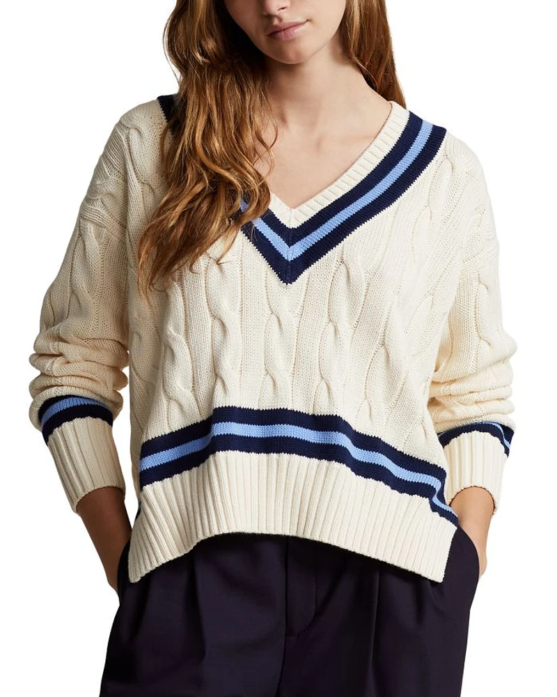 Cotton Boxy Cable Knit Sweater