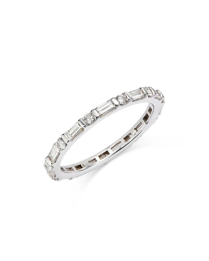 Diamond Eternity Band 14K White Gold, 0.75 tcw