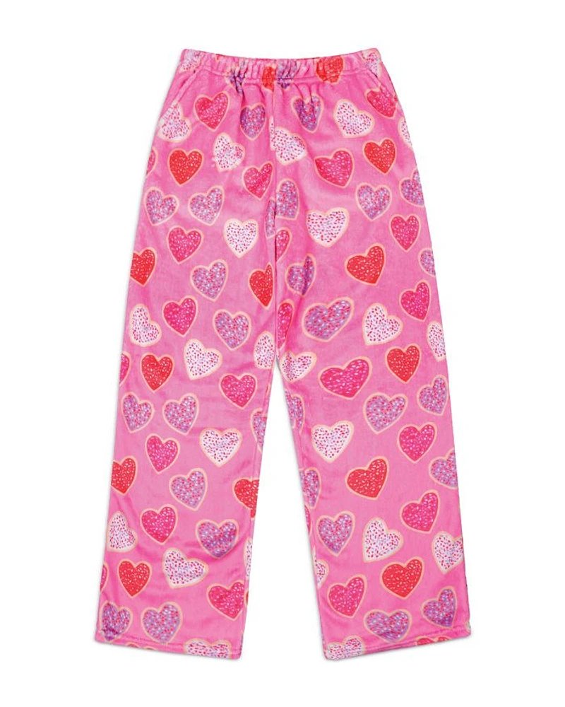 Girls' Heart Cookies Plush Pants - Big Kid
