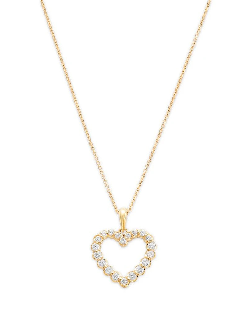 Diamond Classic Heart Pendant Necklace Collection 14K Gold, 0.25 tcw