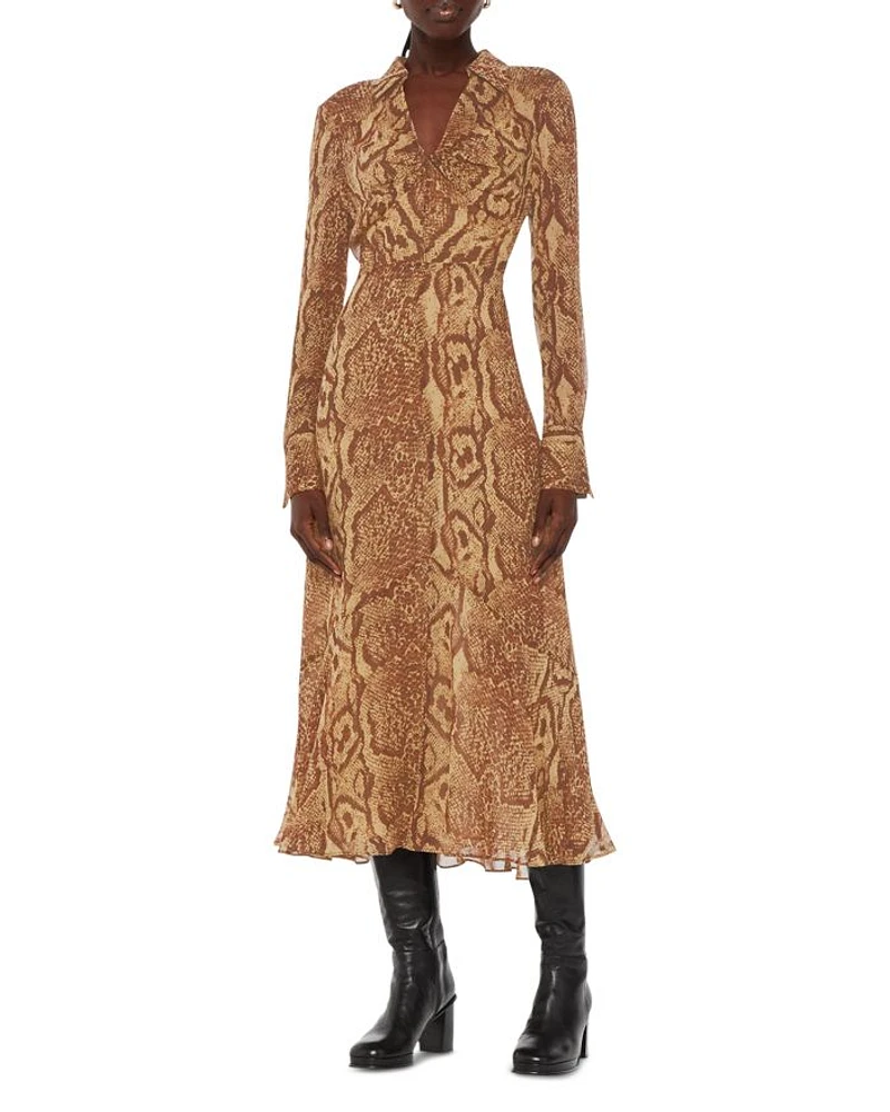Serpent Print Midi Dress