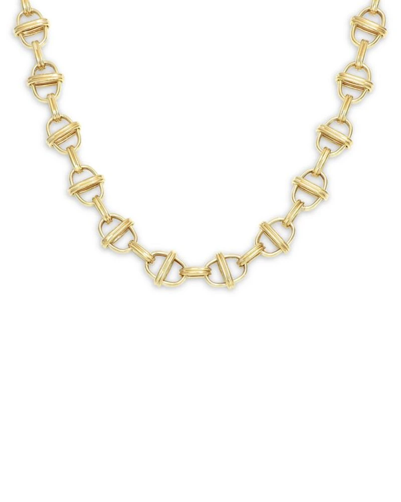 14K Yellow Gold Marina Link Chain Necklace, 18"