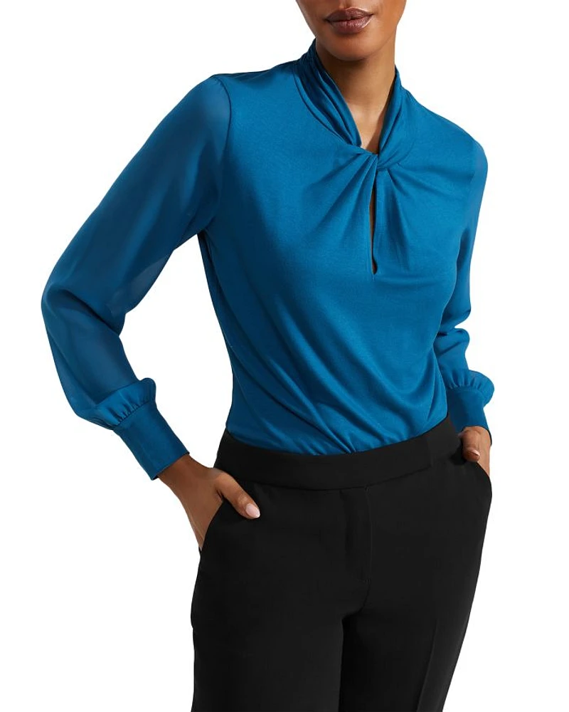 Ashley Twist Front Long Sleeved Blouse