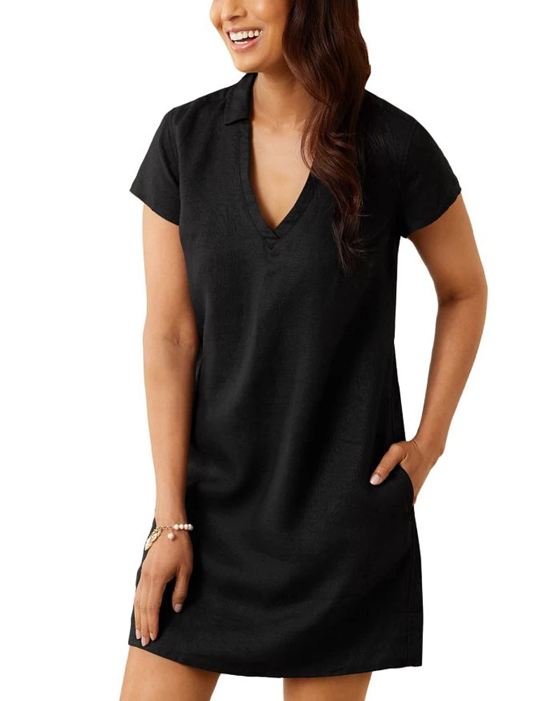 Two Palms Short Sleeve Collared Dress
