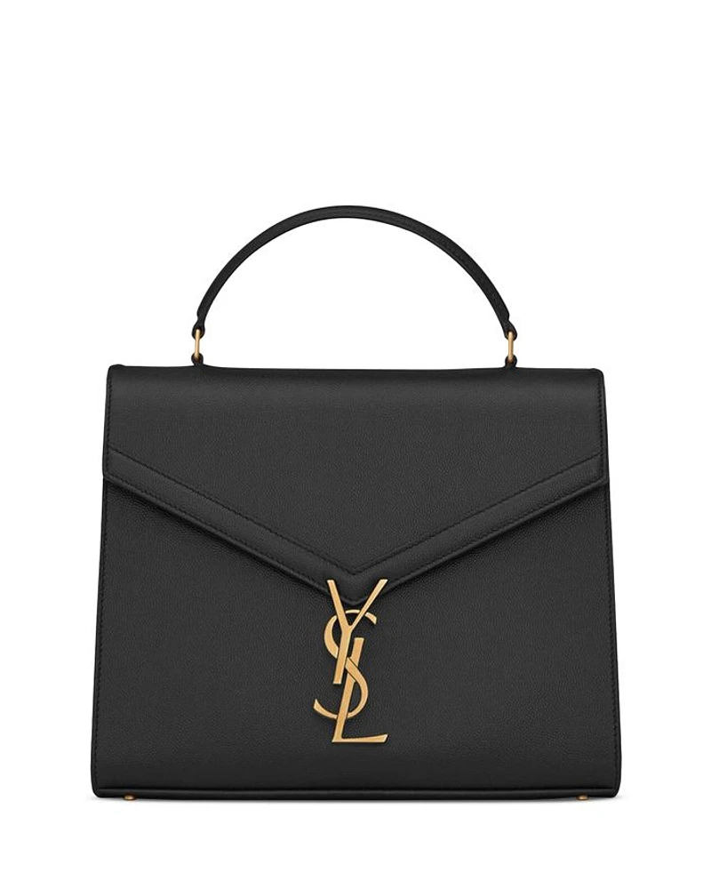 Cassandra Mini Top Handle Bag in Grain De Poudre Embossed Leather