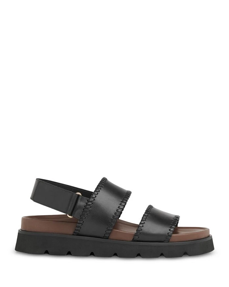 Women's Ruben Black Whipstitch Velcro Sandals
