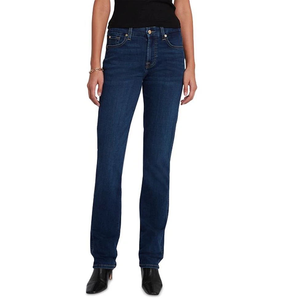 Kimmie Mid Rise Straight Leg Jeans Rinsed Indigo