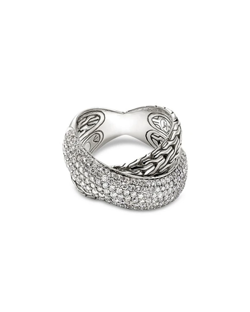 Sterling Silver JH Essentials Diamond Crossover Ring, 1.77 tcw