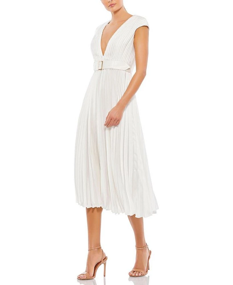 Pleated Midi Dress