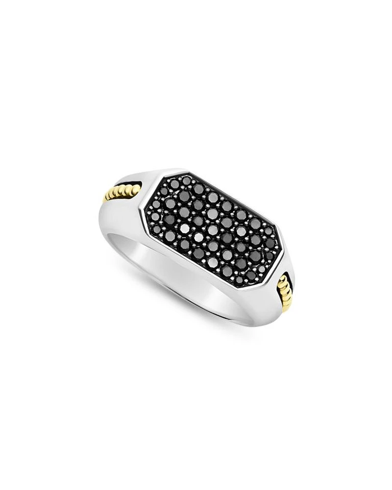 Men's 18K Yellow Gold & Sterling Silver Anthem Diamond Cluster Ring