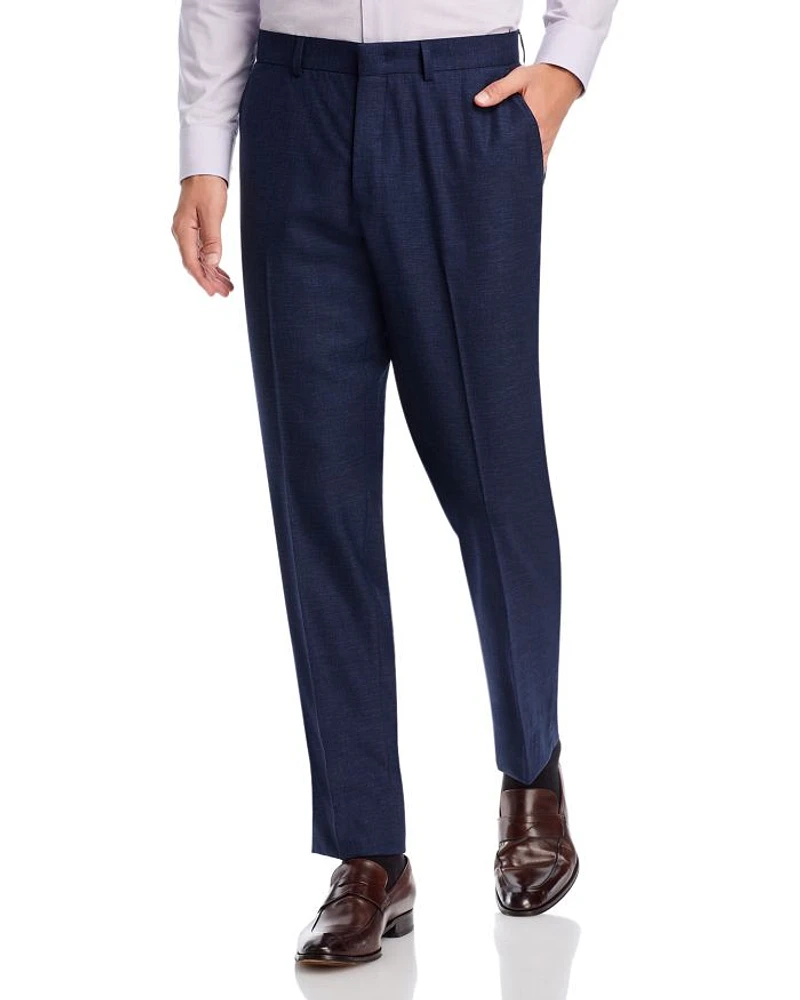 Melange Solid Slim Fit Suit Pants