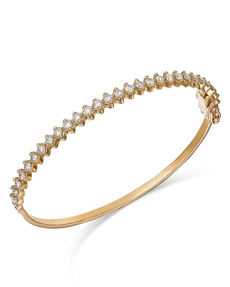 14K Yellow Gold Lab Grown Diamond Bangle Bracelet