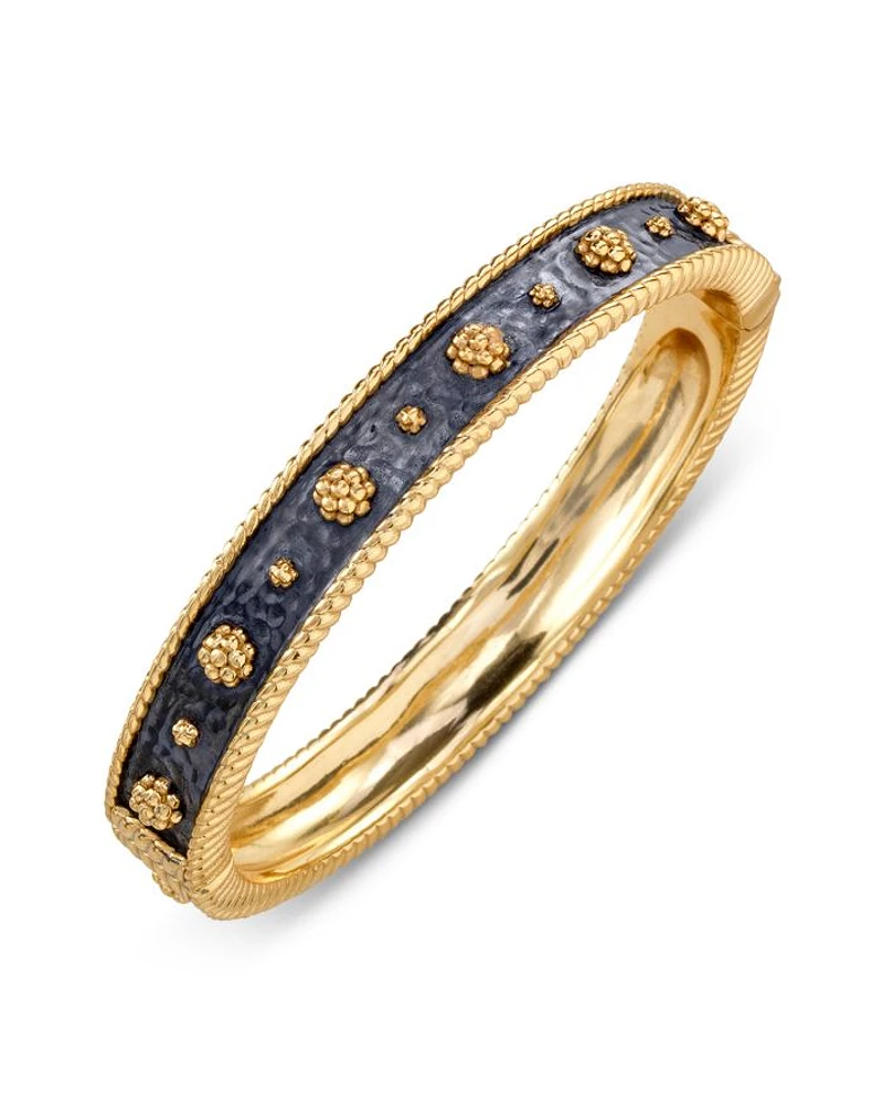 Berry Two-Tone Hinged Bangle Bracelet