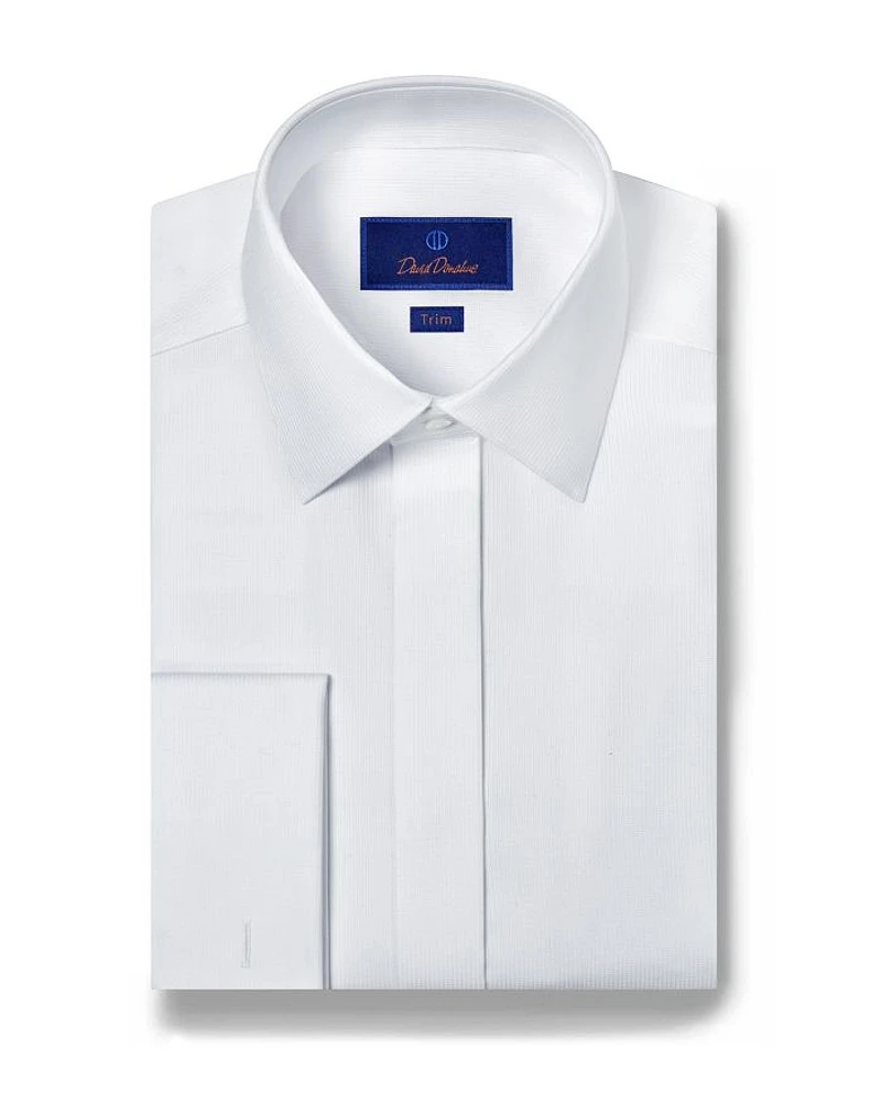 Trim Fit French Cuff Covered Placket Formal Shirt