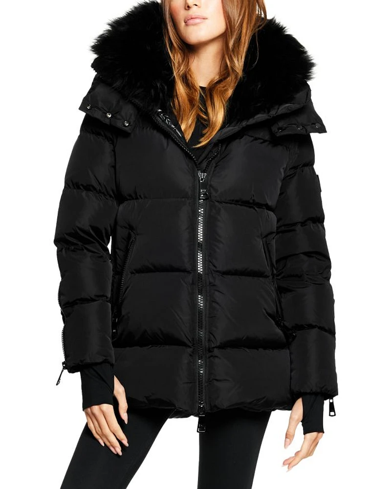 Scarlett Shearling Trim Puffer Coat