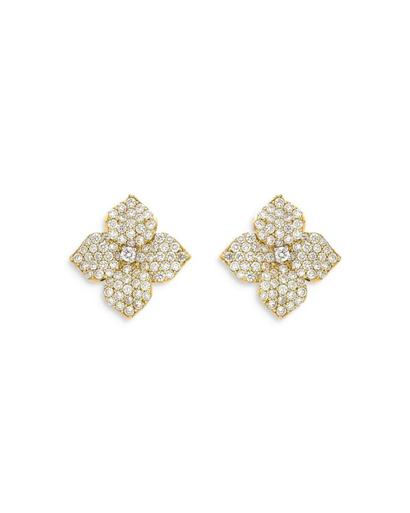 18K Gold Fiore Diamond Pavé Flower Stud Earrings