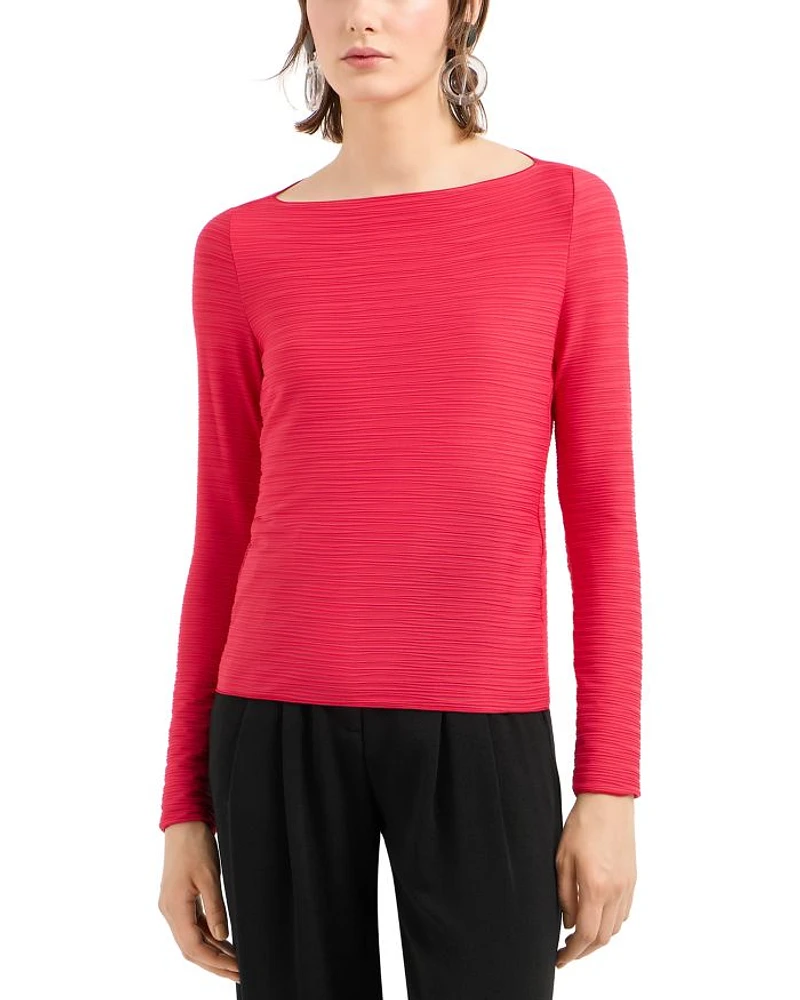Stretch Jacquard Jersey Long Sleeve Top