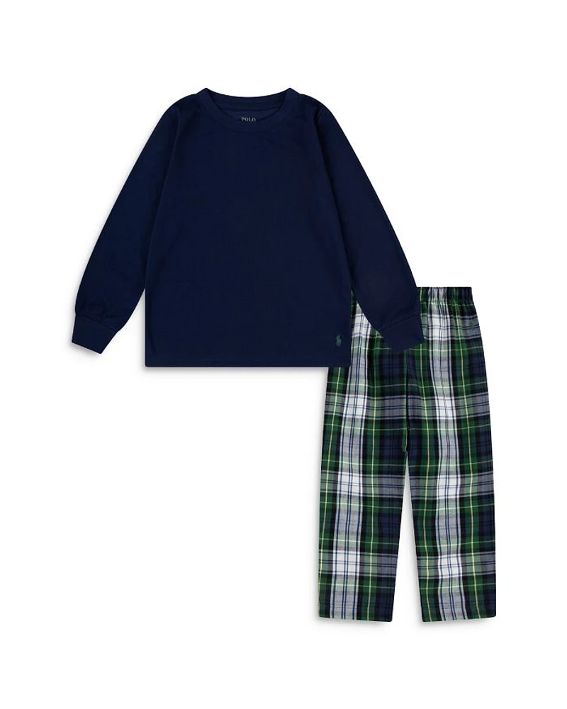 Boys' Long Sleeve Tee & Woven Pants Sleepwear Set - Little Kid
