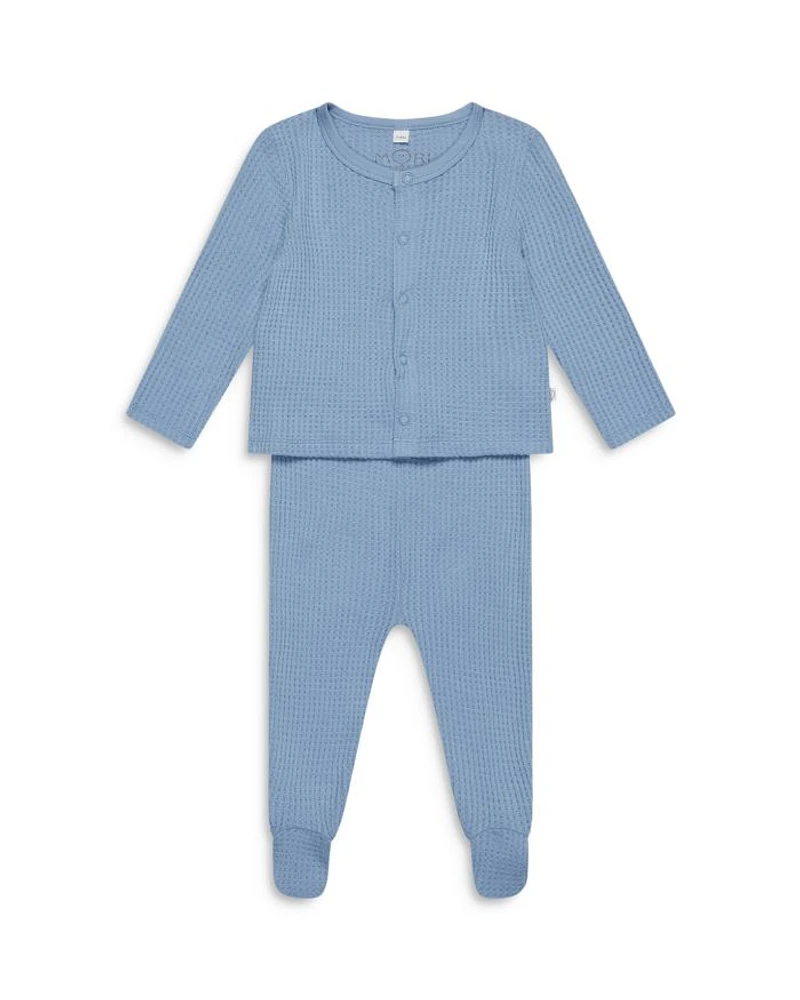 Unisex Waffle Cardigan & Footed Leggings Outfit - Baby