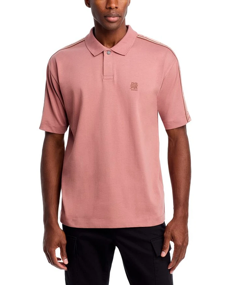Drack Cotton Logo Taped Relaxed Fit Polo Shirt