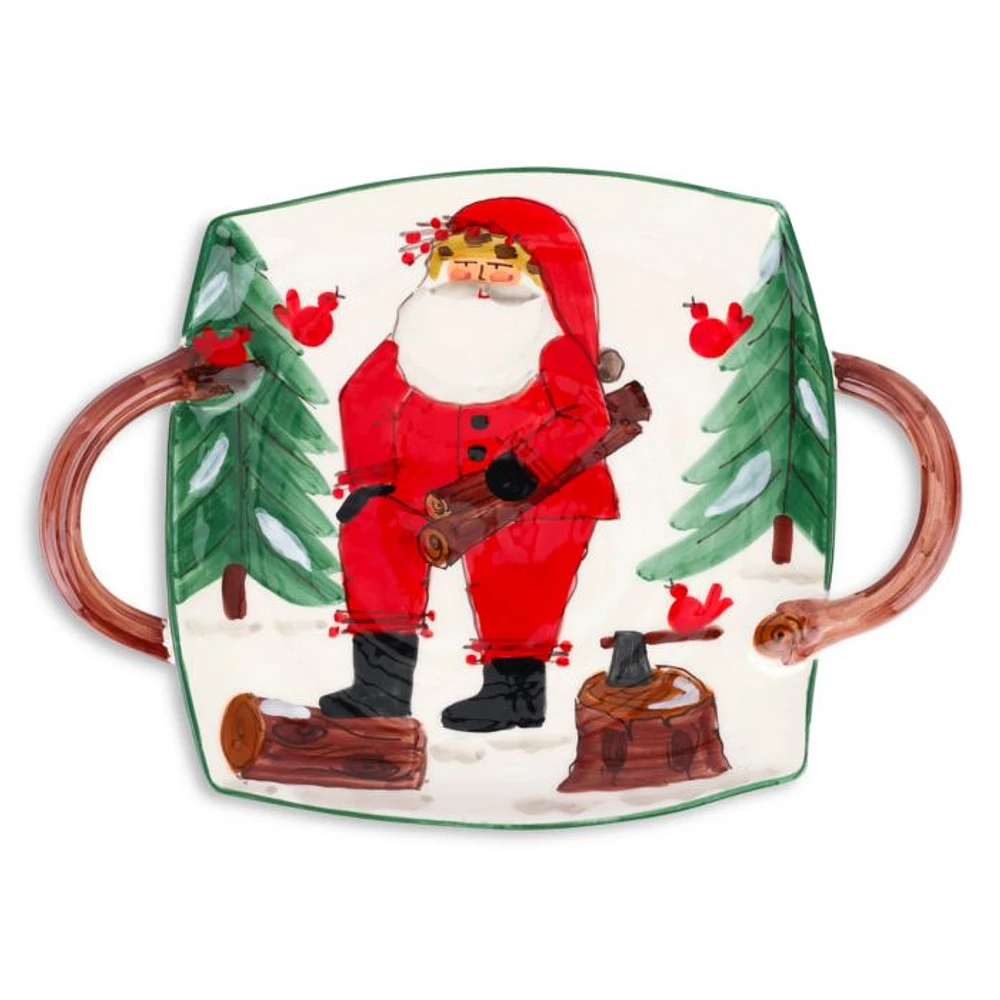Old St. Nick Handled Square Platter