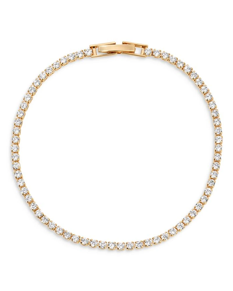 Minimalist Crystal Tennis Bracelet in 18K Gold Plated