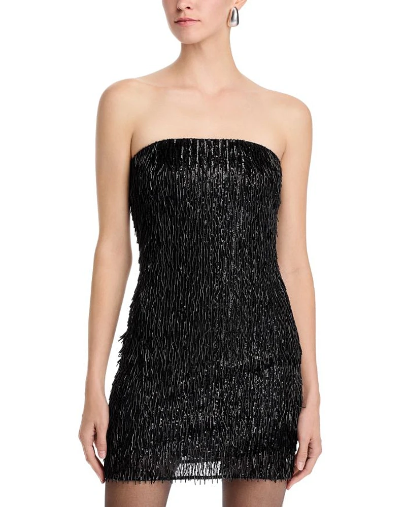 Victaria Sequined Fringe Mini Dress
