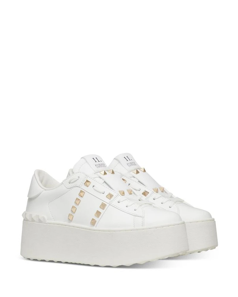 Women's Rockstud Lace Up Sneakers