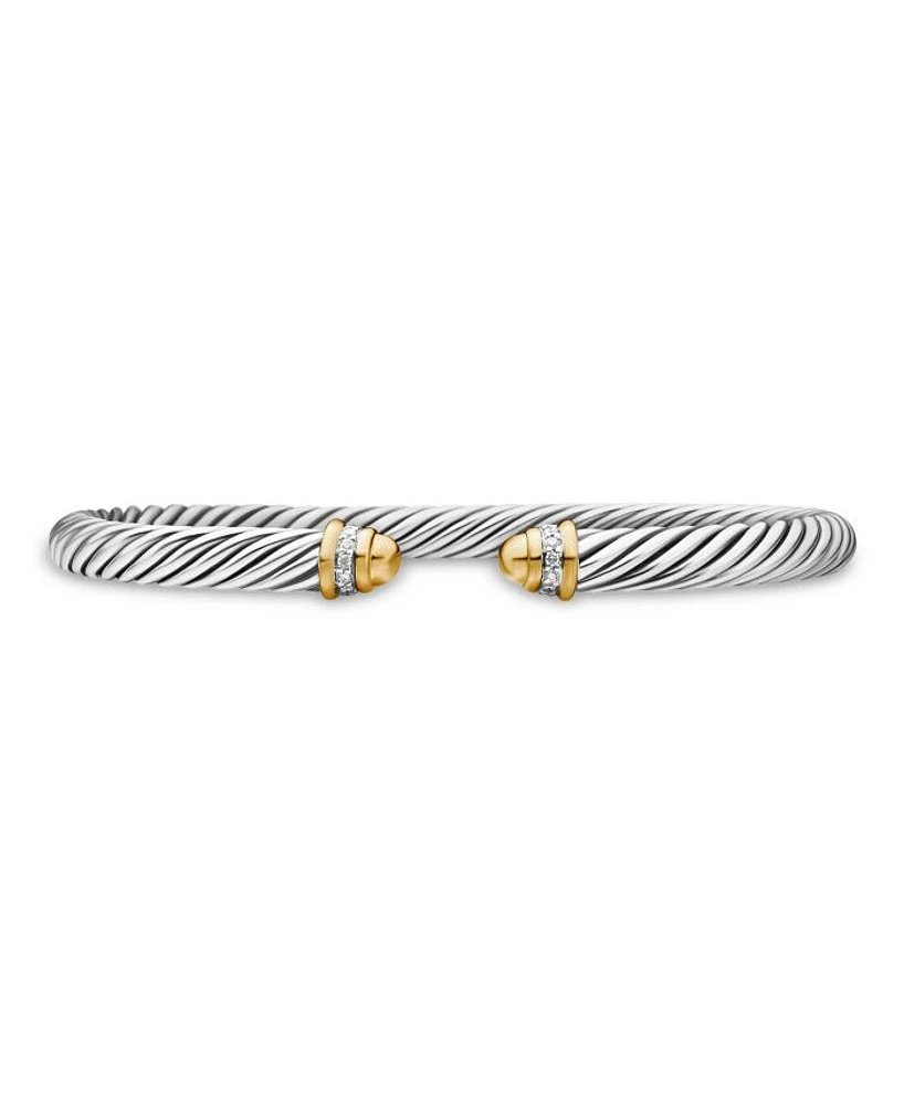 Cable Classics Bracelet with Gold Domes & Diamonds
