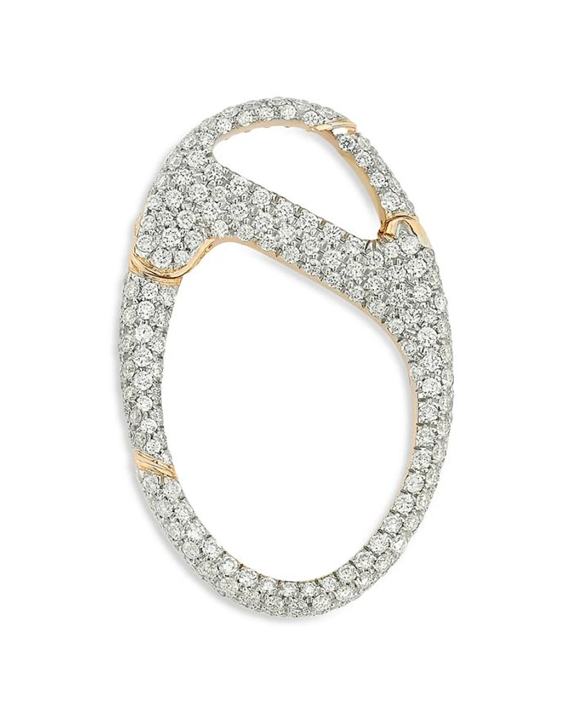 18K Rose Gold Diamond Pavé Charm Holder Pendant