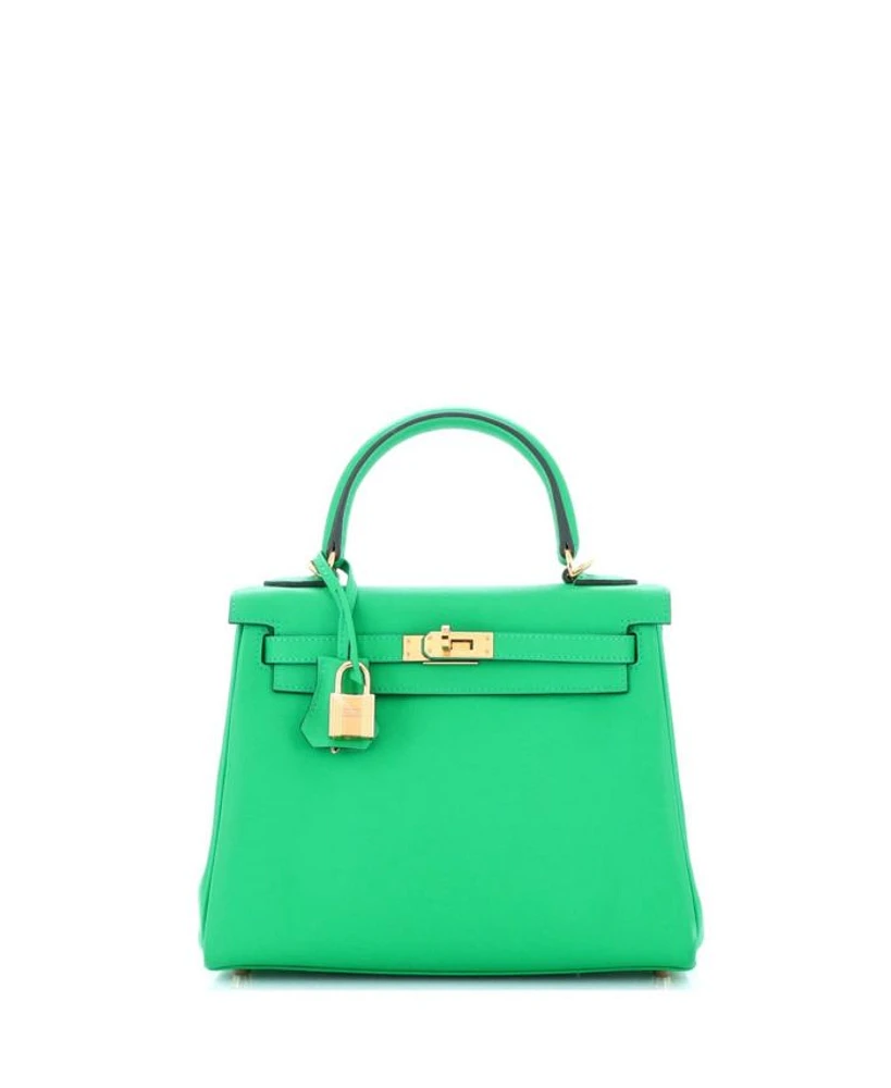 Kelly 25 Handbag Green Swift with Gold Hardware