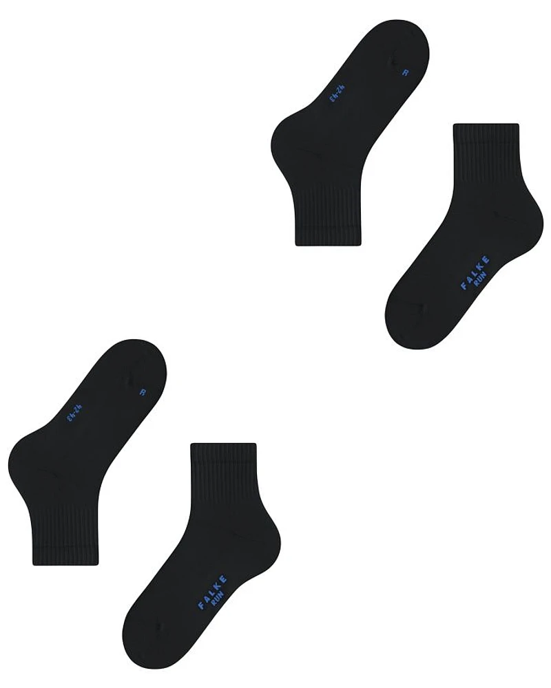 Run Cotton Blend Solid Ribbed Ankle Socks, Pack of 2