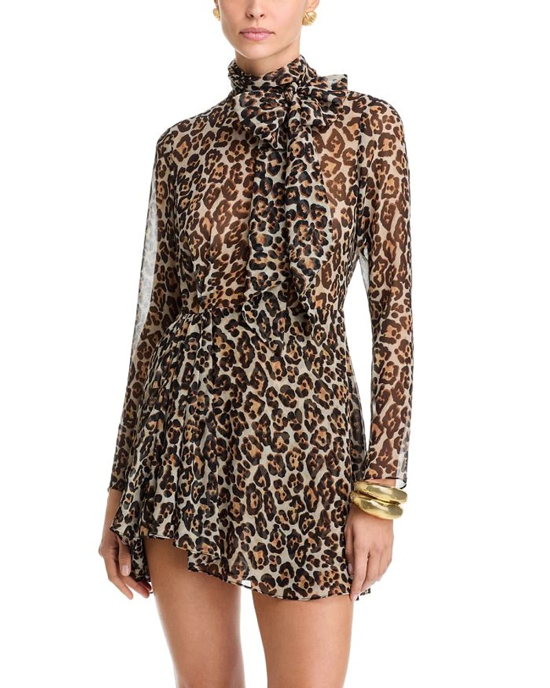 Carlotta Leopard Print Mini Dress