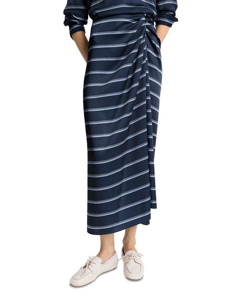 Rugby Stripe Gathered Skirt