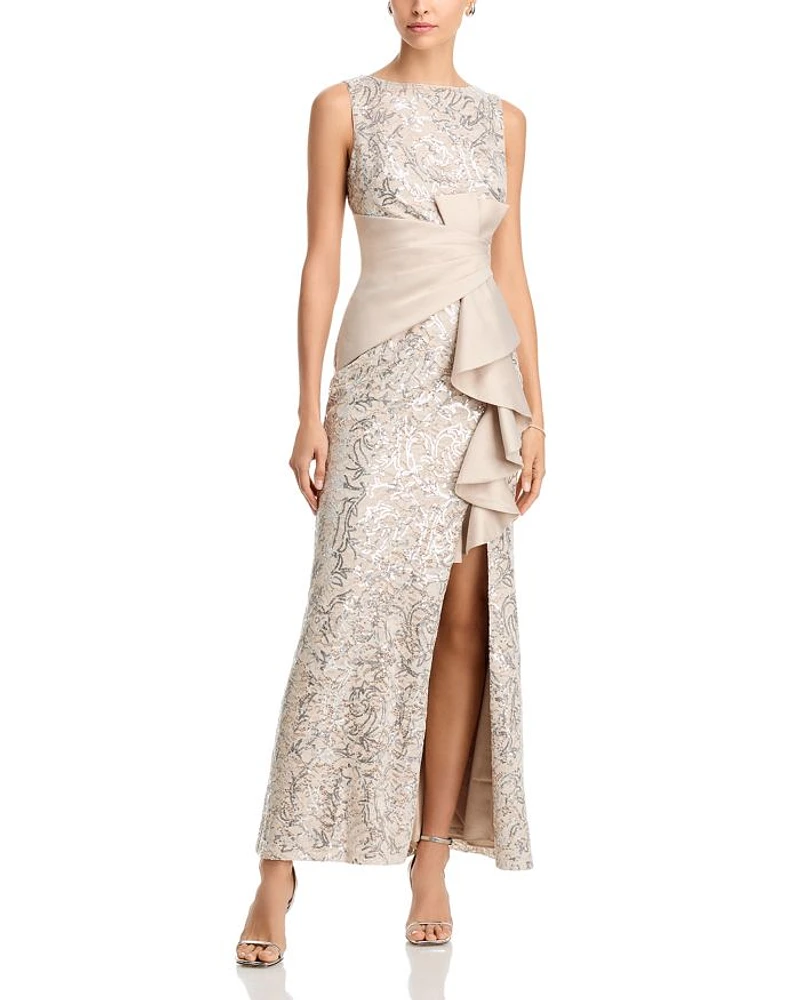 Sleeveless Ruffle Gown