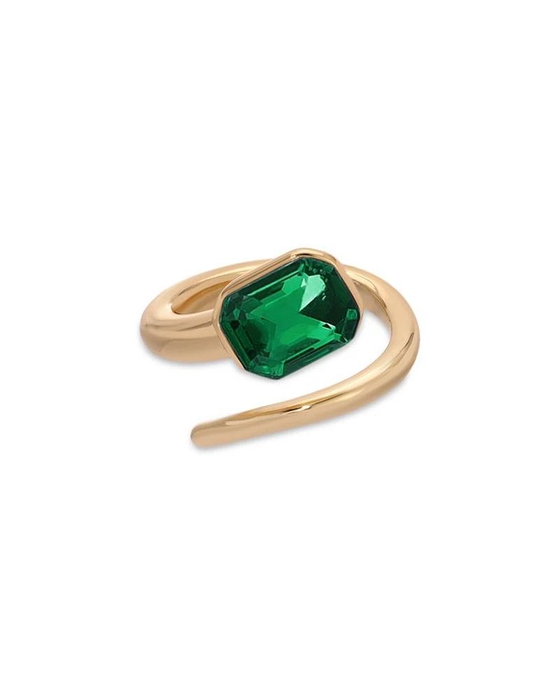 Color Stone Deco Ring 18K Gold Plated