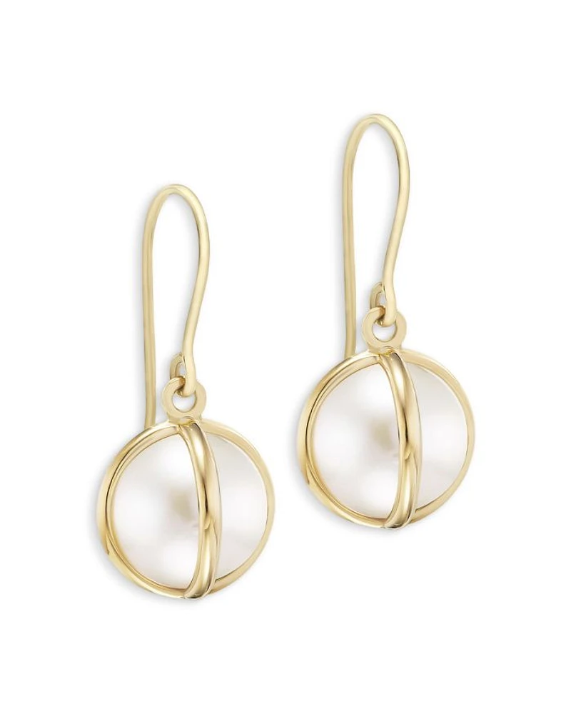 18K Yellow Gold Celeste Cultured Freshwater Pearl Drop Earrings
