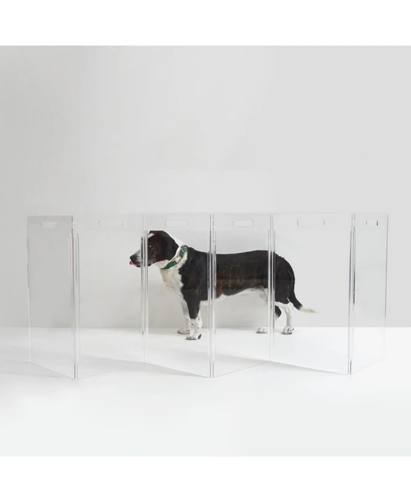 Clear Freestanding Pet Gate Zig Zag