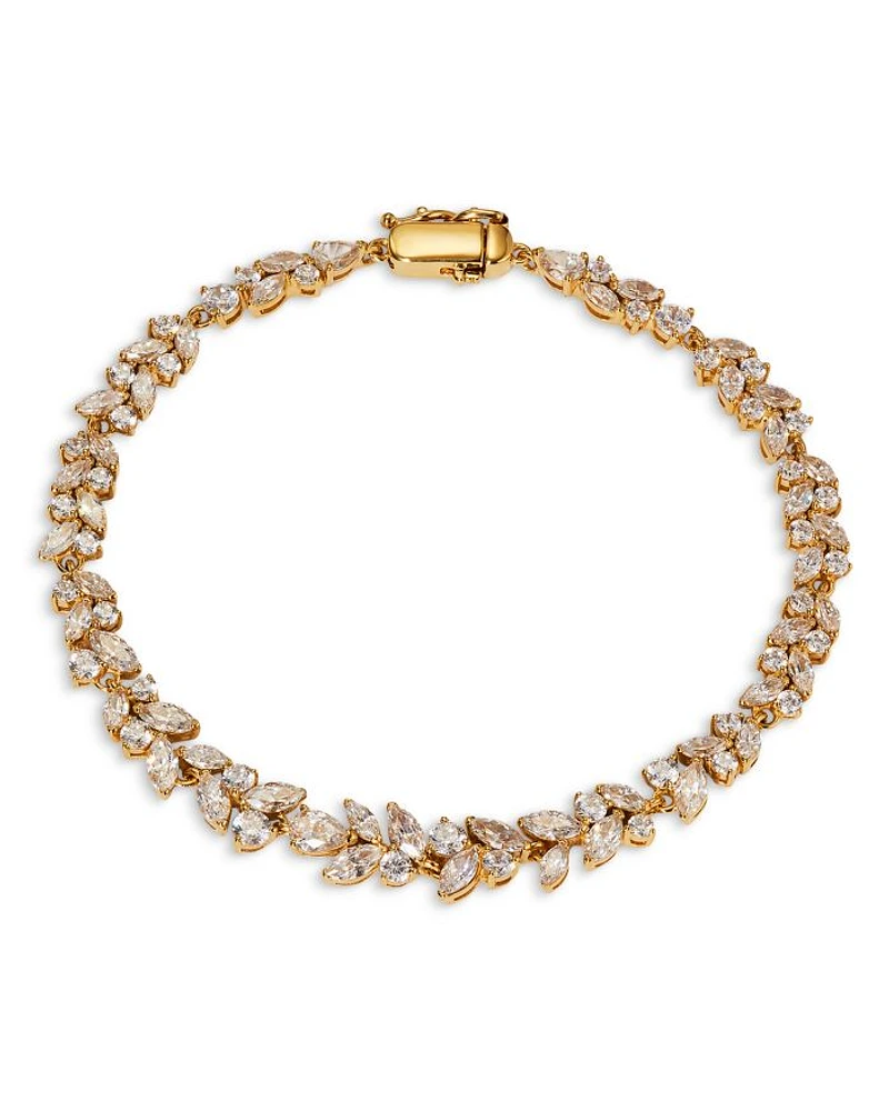 Sav Cubic Zirconia Cluster Flex Bracelet