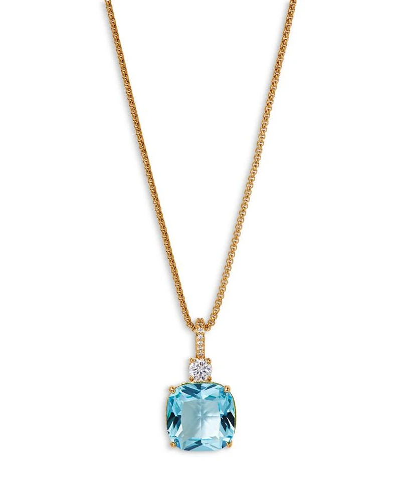 Macaron Cubic Zirconia Pendant Necklace in 18K Gold Plated, 16"-18"