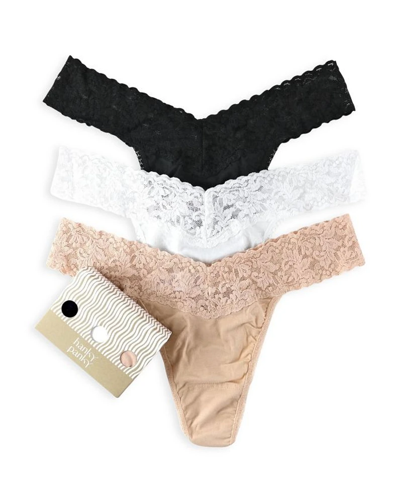 Supima®Cotton Original-Rise Thongs, Set of 3