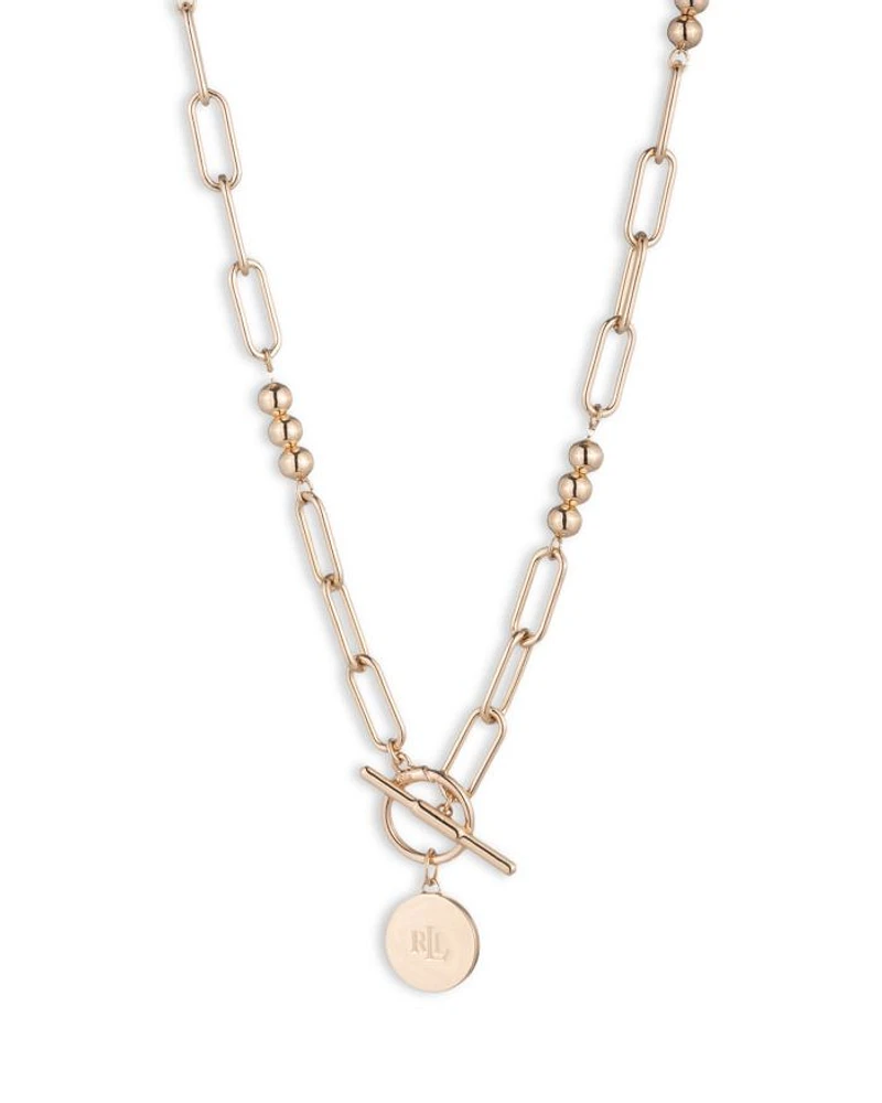 Bead Link Pendant Necklace, 17"